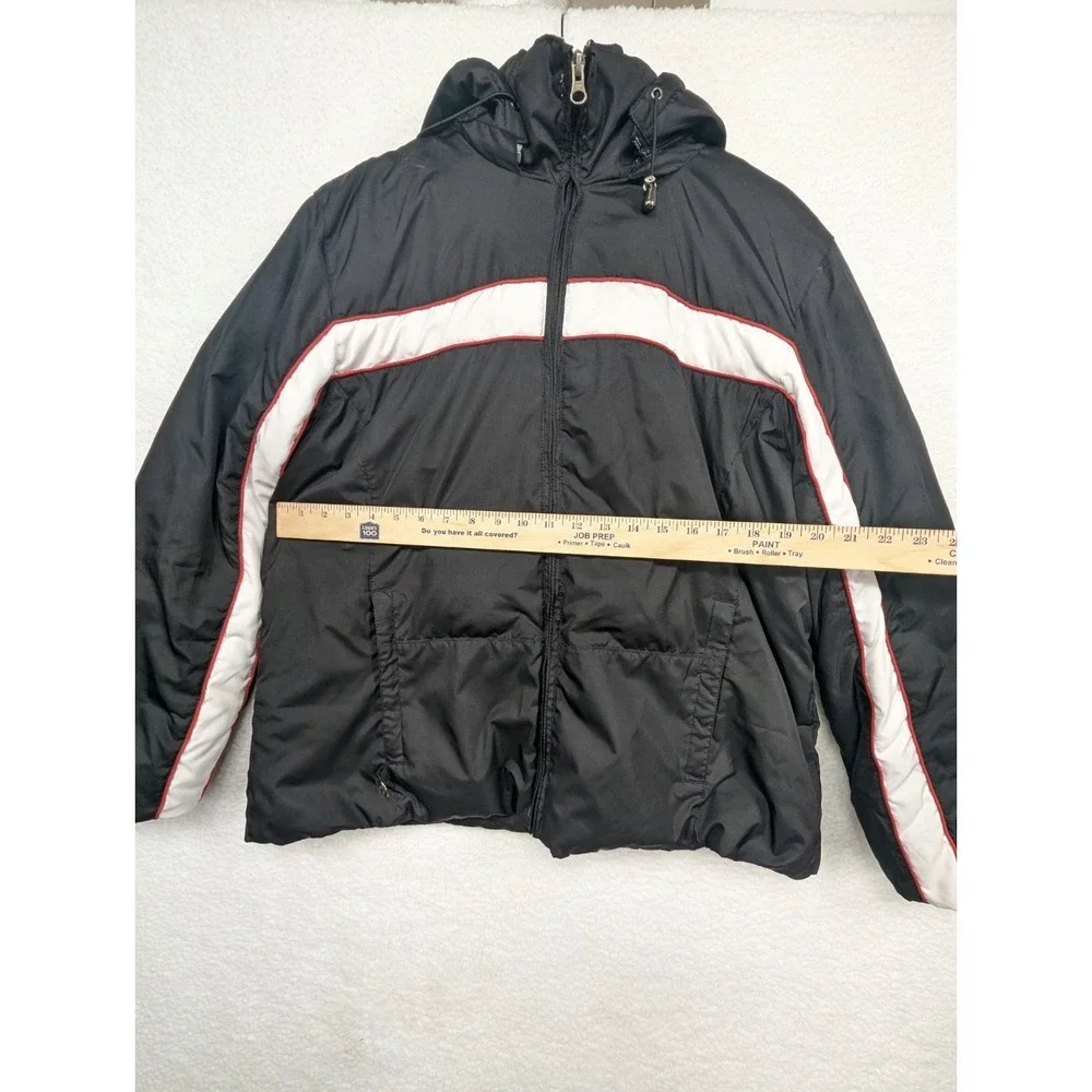 Covington Women's Black Feather Puffer Fleece Lined Reversible Puffer‎ Jacket XL